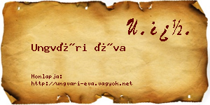 Ungvári Éva névjegykártya